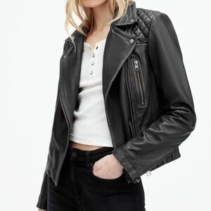 All Saints Cargo Leather Biker Jacket